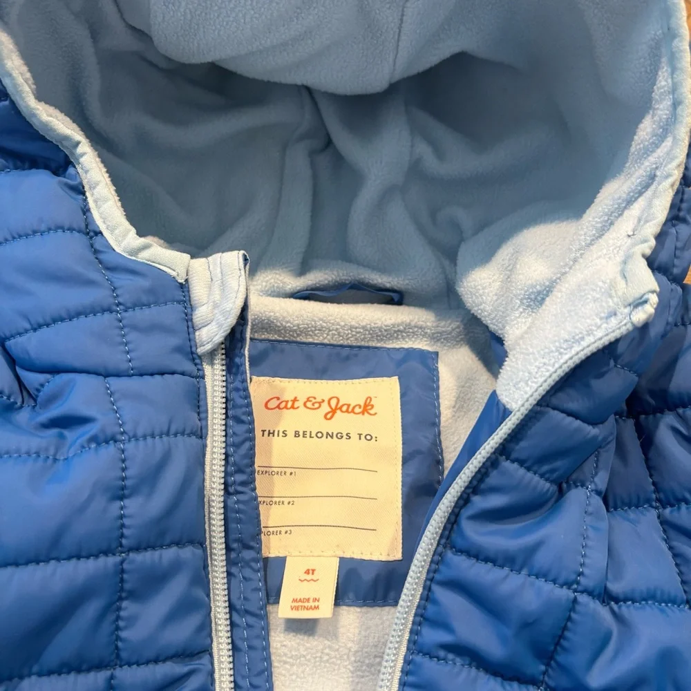 Cat & Jack Blue Quilted Kids Jacket Size 4T